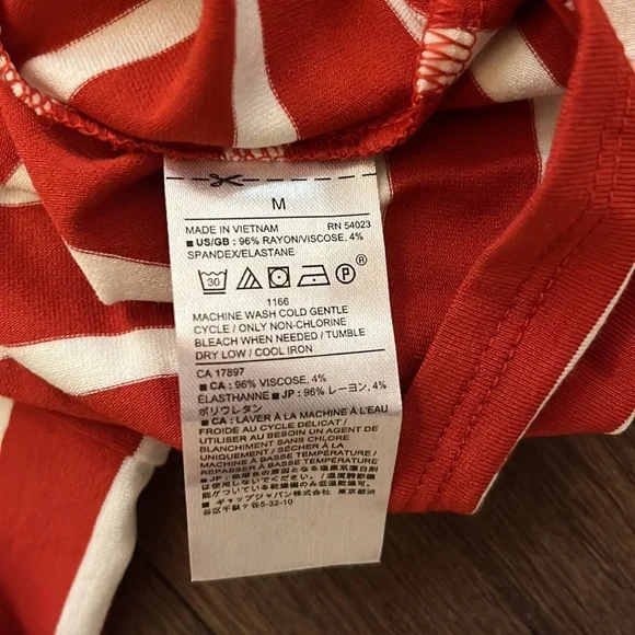 NWT Banana republic t shirt dress orange and white size medium - Picture 7 of 7